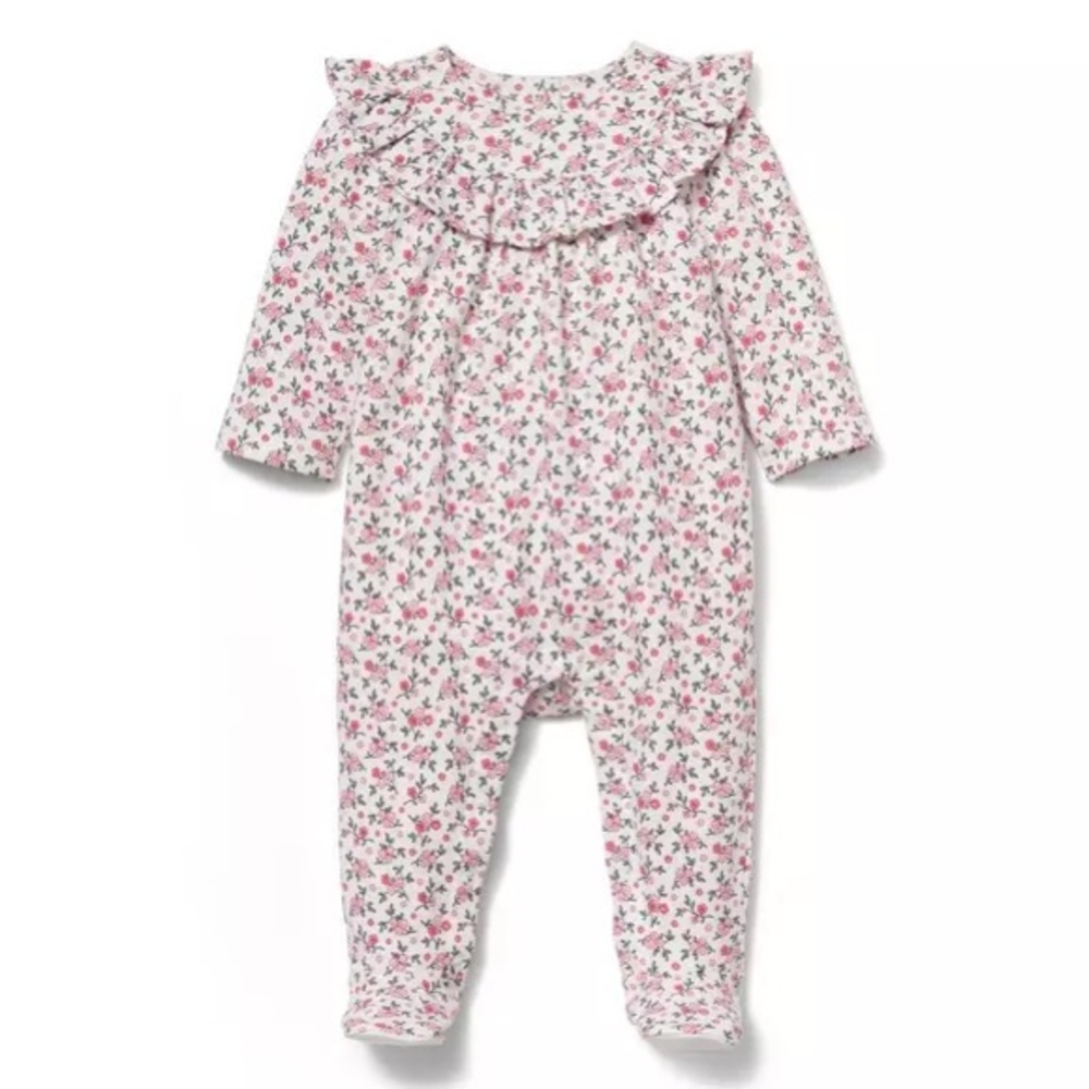 Janie and Jack Floral Footed One-Piece 3-6M